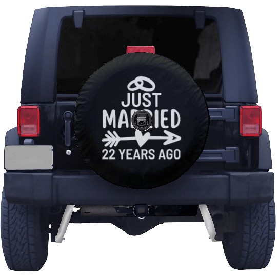 Just Married 22 Years Ago Wedding Anniversary Spare Tire Covers