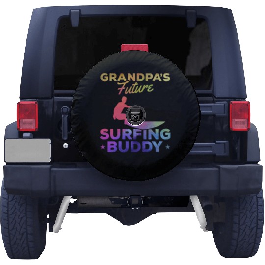 Surfing Baby Newborn Surfer Grandpa's Future Spare Tire Covers