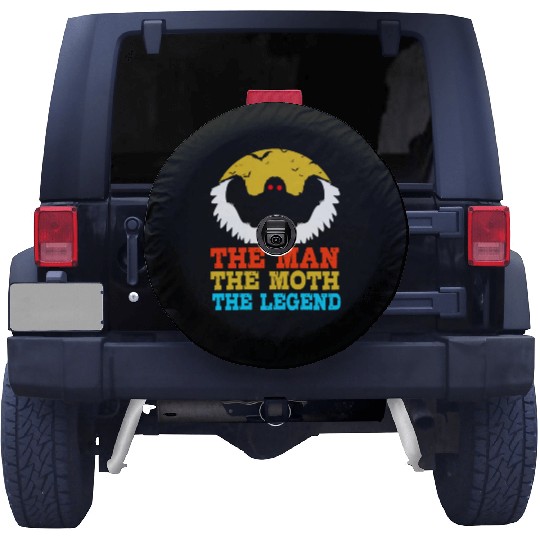 Retro Mothman Cryptid The Man The Moth The Legend Spare Tire Covers