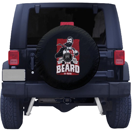 Have No Fear The Beard Is Here Funny Beard Lover Spare Tire Covers