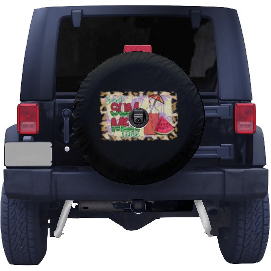 A220425 12 Sweet Summer Time Watermelon Leopard Spare Tire Covers