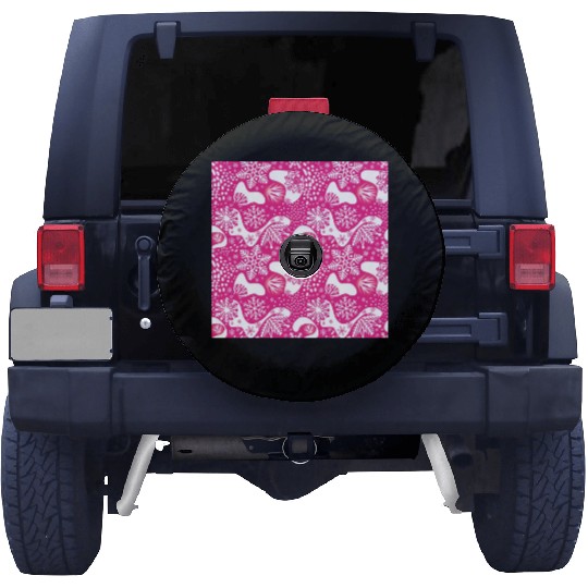 Abstract Pink Winter Pattern Spare Tire Covers