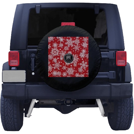 Red Snowflakes Pattern Spare Tire Covers