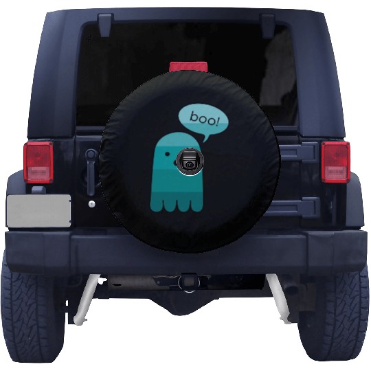 Persian Green Boo Ghost Halloween Spare Tire Covers