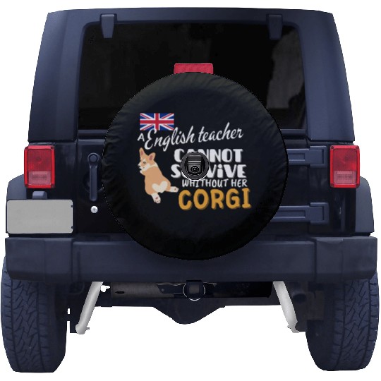 English teacher gift idea for women dog Corgi Spare Tire Covers