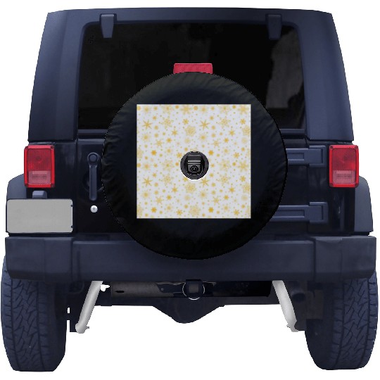 Snowflakes Pattern Yellow White Spare Tire Covers