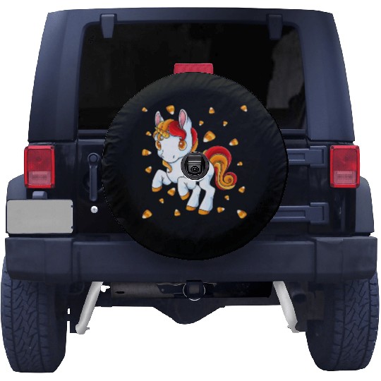 Halloween Unicorn Pony Candy Corn Halloween Spare Tire Covers