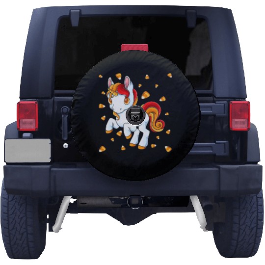 Halloween Unicorn Pony Candy Corn Halloween Spare Tire Covers