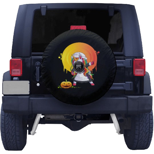 Halloween Unicorn Pony Magical Fantasy Dabbing Spare Tire Covers