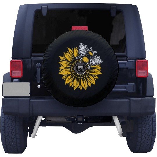 Womens Bumblebee Sunflower Springtime Save The Bee Spare Tire Covers