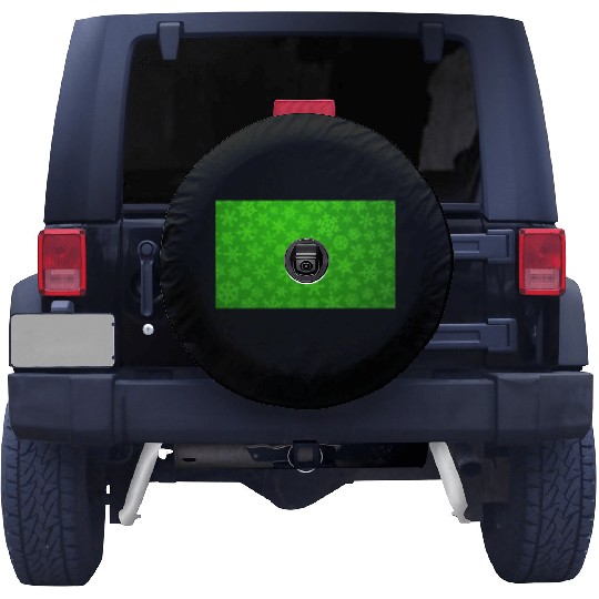 Green Snowflakes Christmas Pattern Spare Tire Covers