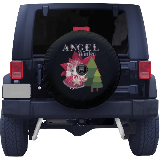 Winter Angel Christmas Tree Poinsettia Spare Tire Covers