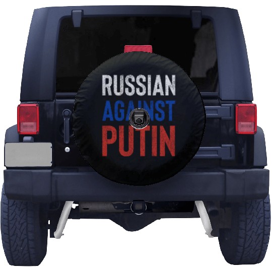 Russian against Putin russia flag grunge Spare Tire Covers