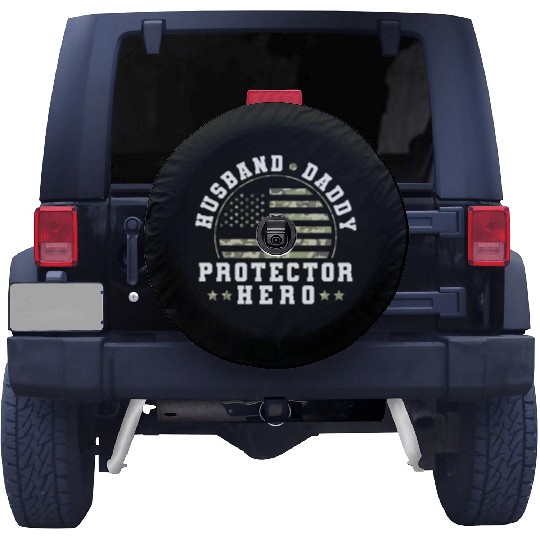 Husband Daddy Protector Hero US Army Veteran Spare Tire Covers
