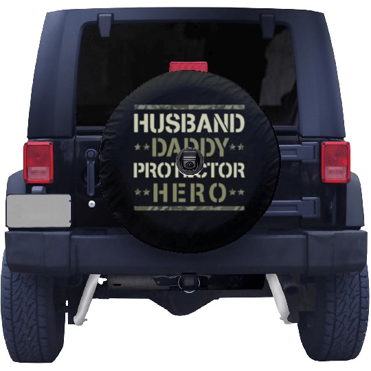 Husband Daddy Protector Hero US Army Veteran Spare Tire Covers