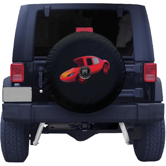 Funny cartoon car 3d . Spare Tire Covers