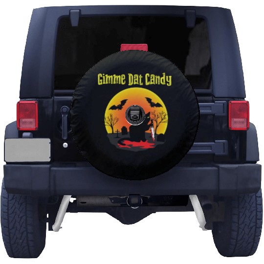 Gimme Dat Candy Creepy Cat Spooky Halloween Spare Tire Covers