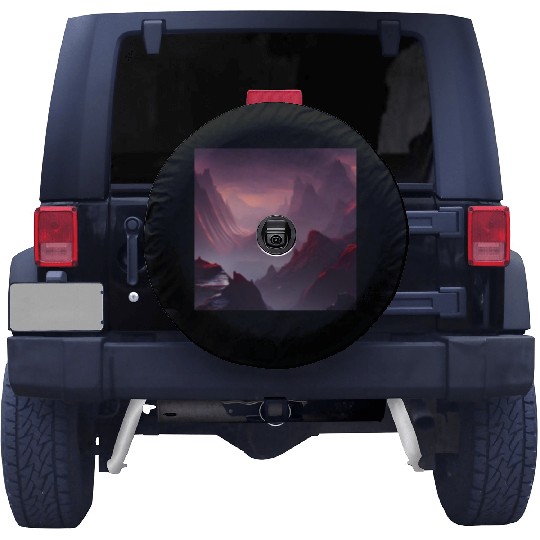 Red Mountains on a Alien Planet Spare Tire Covers