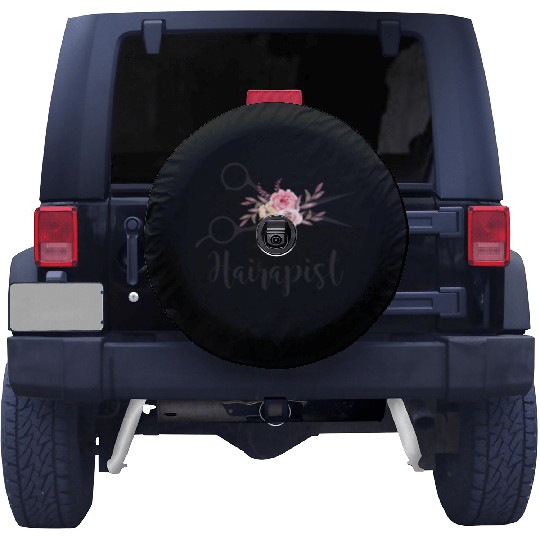 Hairapist Funny Flower Scissor Hairstylist Girls Spare Tire Covers