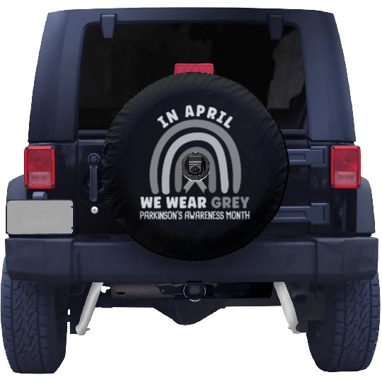 In April We Wear Grey Parkinson's Awarenss Month Spare Tire Covers