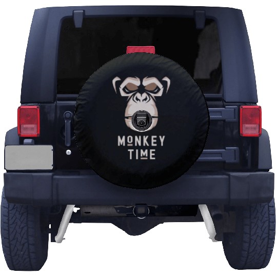 It's Monkey Time Cute Adorable Funny Monkey Face Spare Tire Covers