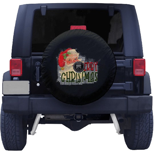 Retro Santa Merry Christmas Spare Tire Covers