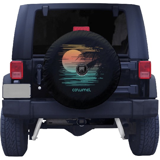 Artistic Cozumel Mexico Palm Tree Vacation Spare Tire Covers