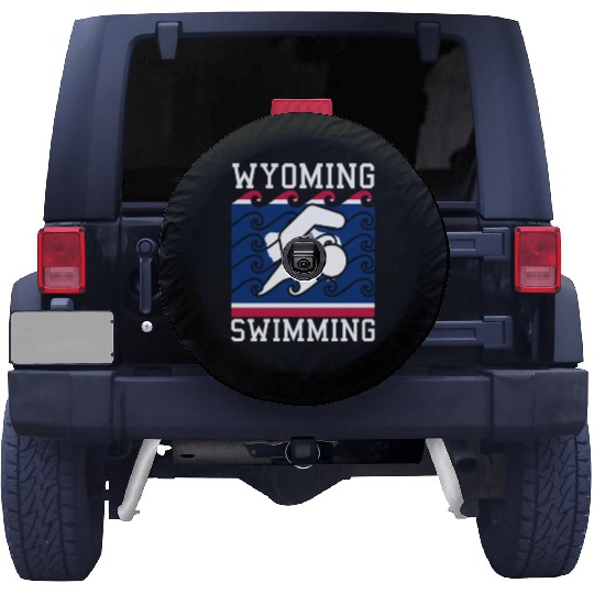 Wyoming Flag Swimming Team Swim Swimmer US State Spare Tire Covers