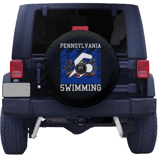 Pennsylvania Flag Swimming Team Swim Swimmer US St Spare Tire Covers