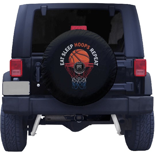 Eat Sleep Hoops Repeat Basketball Spare Tire Covers