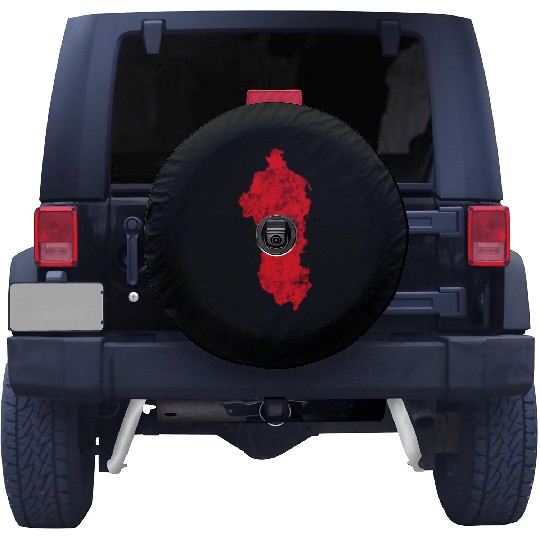 Albania Flag Country Outline Shape Spare Tire Covers