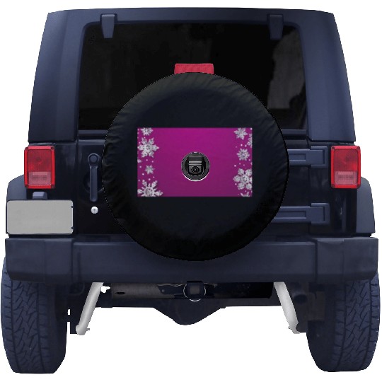 Elegant Snowflakes Pink Spare Tire Covers