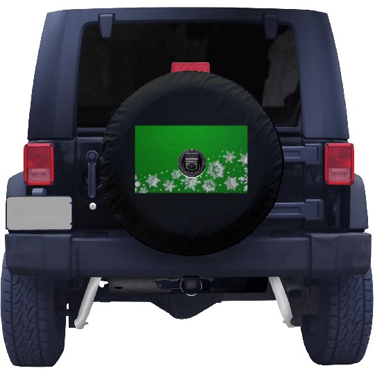 Modern Snowflakes Green Spare Tire Covers