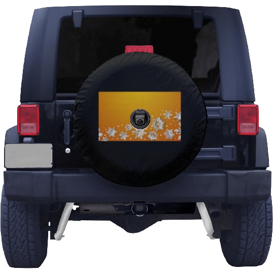 Modern Snowflakes Orange Spare Tire Covers