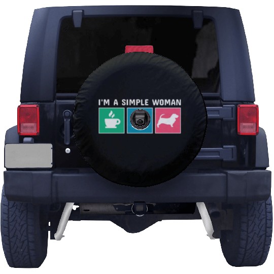 Coffee Books Basset Hound I'm A Simple Woman Spare Tire Covers