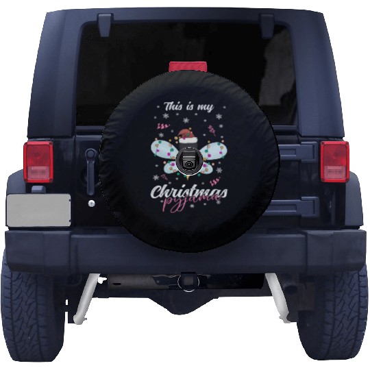 Winter Christmas Pyjama Bee Spare Tire Covers