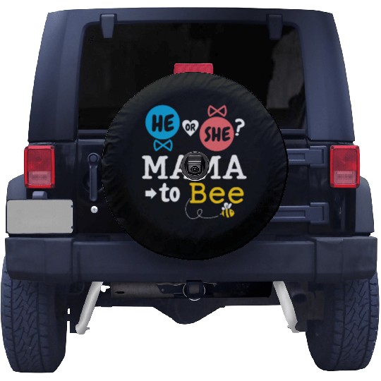 He or She Mama To Bee Gender Reveal Family Baby Spare Tire Covers