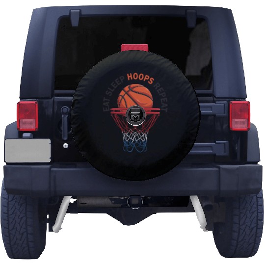 Eat Sleep Hoops Repeat Basketball Spare Tire Covers