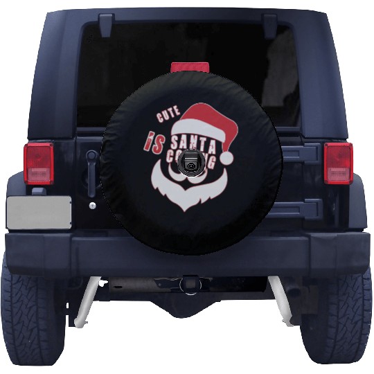 Christmas Cute Santa Is Coming Santa Candy Cane Spare Tire Covers