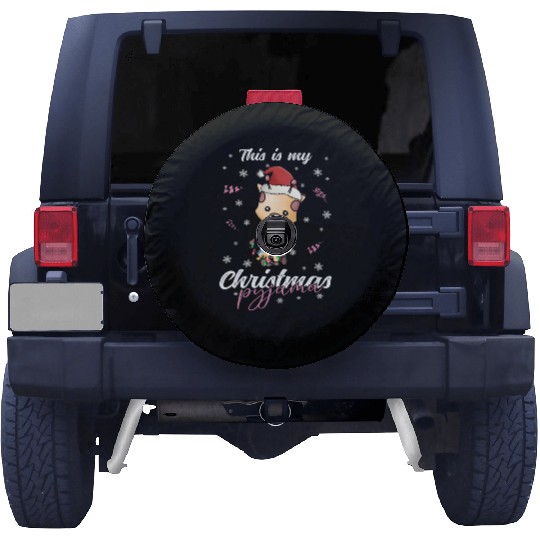 Winter Christmas Pyjama Giraffe Spare Tire Covers