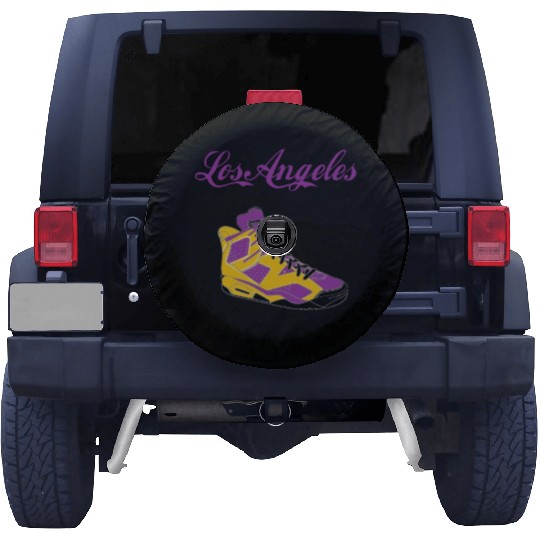 SHOES LOS ANGELES BASKETBALL YELLOW AND PURPLE Spare Tire Covers