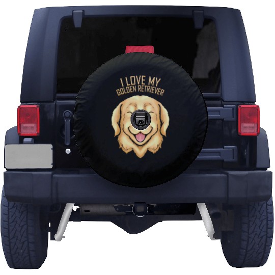 Dog Lover - I Love My Golden Retriever Spare Tire Covers