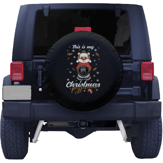Winter Christmas Pyjama Tiger Spare Tire Covers