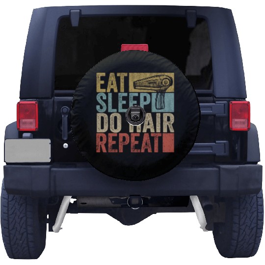Eat Sleep Do Hair Repeat Spare Tire Covers Hairstylist Funny