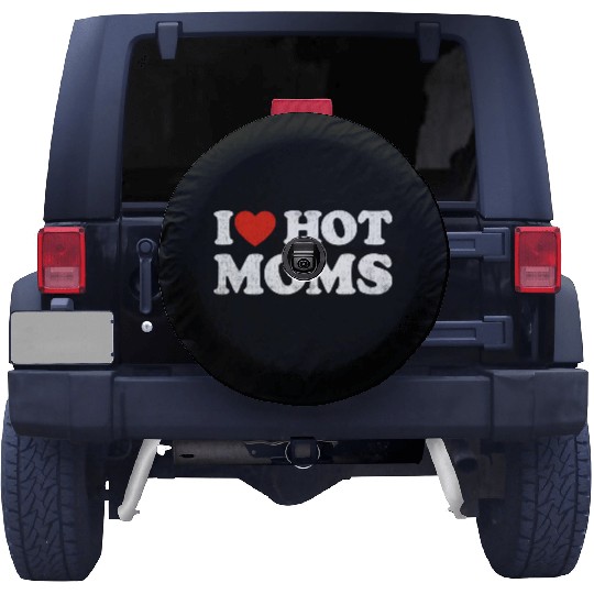 I Heart Hot Moms Y2K Adult Humor Distressed I Spare Tire Covers