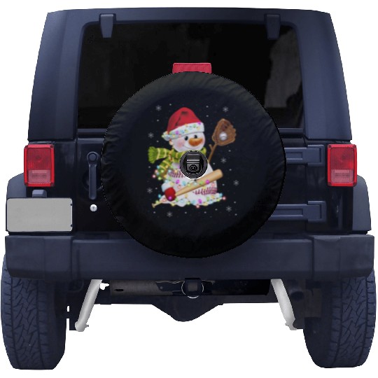 Christmas Baseball Bat Snowman Santa Snowflake Spare Tire Covers