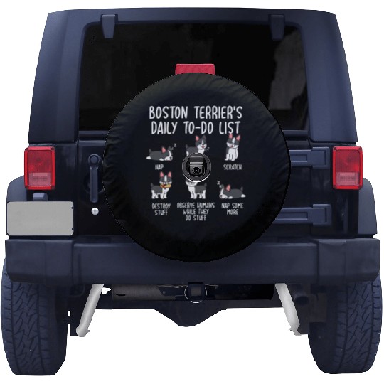 Boston Terrier Daily To Do List Spare Tire Covers