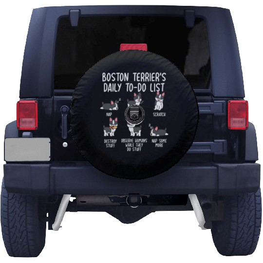 Boston Terrier Daily To Do List Spare Tire Covers