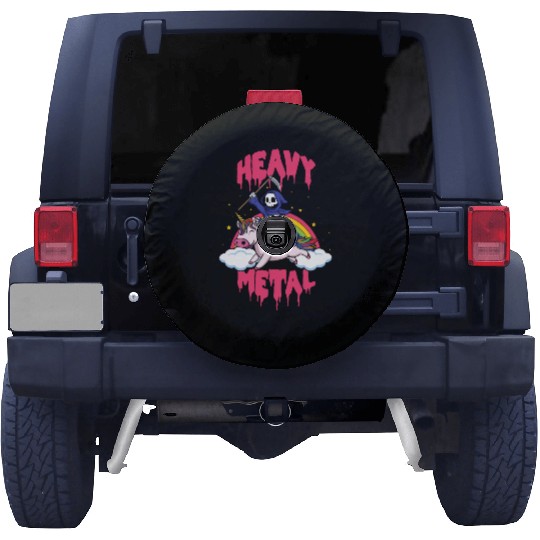 Grim Unicorn Rainbow Metal Music Heavy Rock Spare Tire Covers