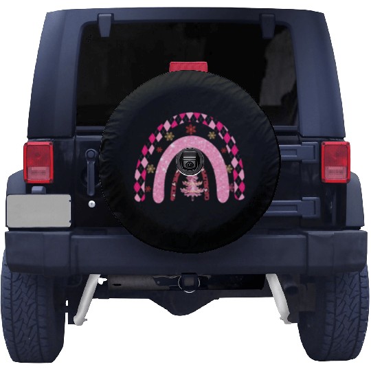 Xmas Christmas Merry and Bright Snowflakes Spare Tire Covers